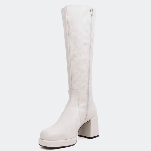 L’INTERVALLE Off White Leather Boots 41 / 10 women - Picture 1 of 16